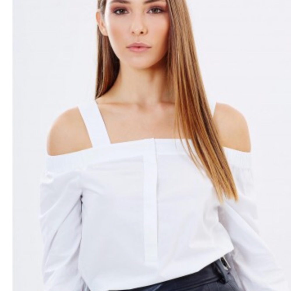 Whistles white cold shoulder shirt